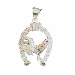 sterling silver horseshoe roster 925 sterling silver men's pendant